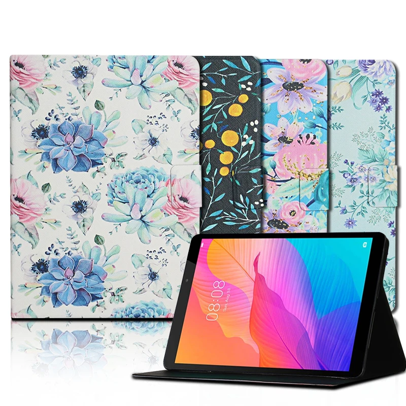 Чехол-книжка с подставкой и цветами для Kindle Fire HD 8 2020 чехол планшета Plus оболочка из
