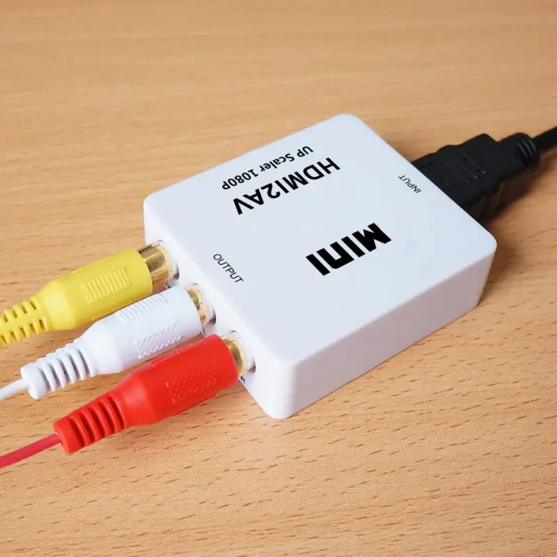  Mini Hdmi a Rca/Cvbs Adapter full Hd 1080P Tv Hdmi a Av Audio/Video Converter Supporto Pal E Ntsc A