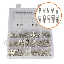 100 шт. соединительный кабель медные клеммы Набор отверстий для болтов автомобиля металлические прочные наконечники Sc комбинированные электрические инструменты провода практичное соединение