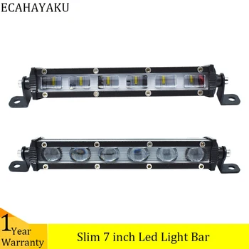 

ECAHAYAKU Single row 7 inch Led Light Bar 3000lm Spot Flood Waterproof IP67 for Off-road SUV Pickup trucks Rubicon JK Motorcycle
