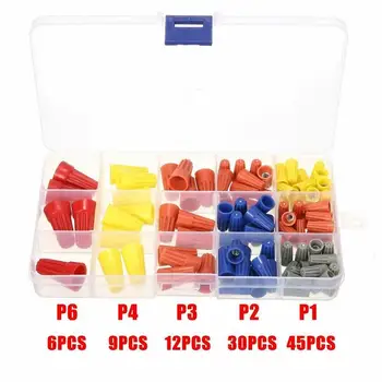 

102Pcs Practical Electrical Wire Connection Screw Twist Connector Cap with Spring Insert Assortment Kit Nut Spring Cap Terminal