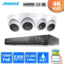 ANNKE 8CH 2MP со сверхвысоким разрешением Ultra HD, POE сетевой видеорегистратор безопасности Системы 8MP H.265 NVR с 4X2 Мп возможностью погружения на глубину до 30 м Ночное видение всепогодный IP CCTV Камера