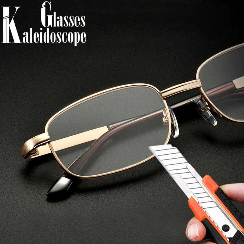 +150 250 350 Real Glass Lens Reading Glasses Men Clear Crystal Lenses