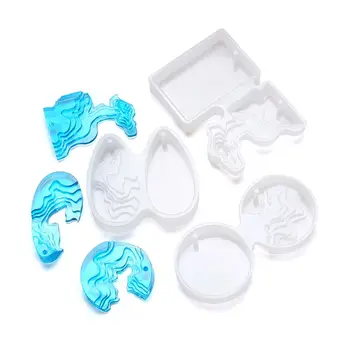 

Transparent White Silicone Pendant Mould Resin Decorative Craft DIY Crystal Island Mountain Mold Epoxy Molds for Jewelry Accesso