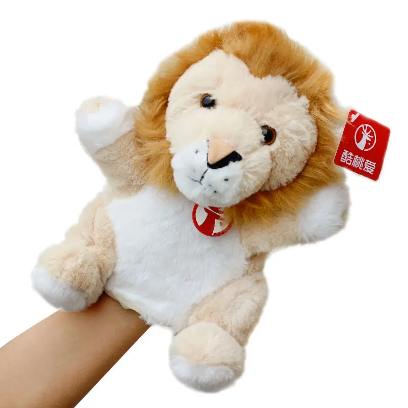 30cm dinosaur plush hand puppets children soft toy elephant Lione monkey shape story simulate play dolls gift for child - Цвет: 21
