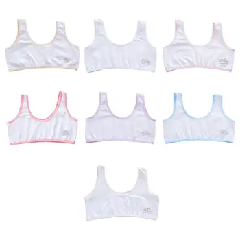 

Young Girls Cotton Underwear Bra Wide Straps Cartoon Elephant Wire Free Bralette