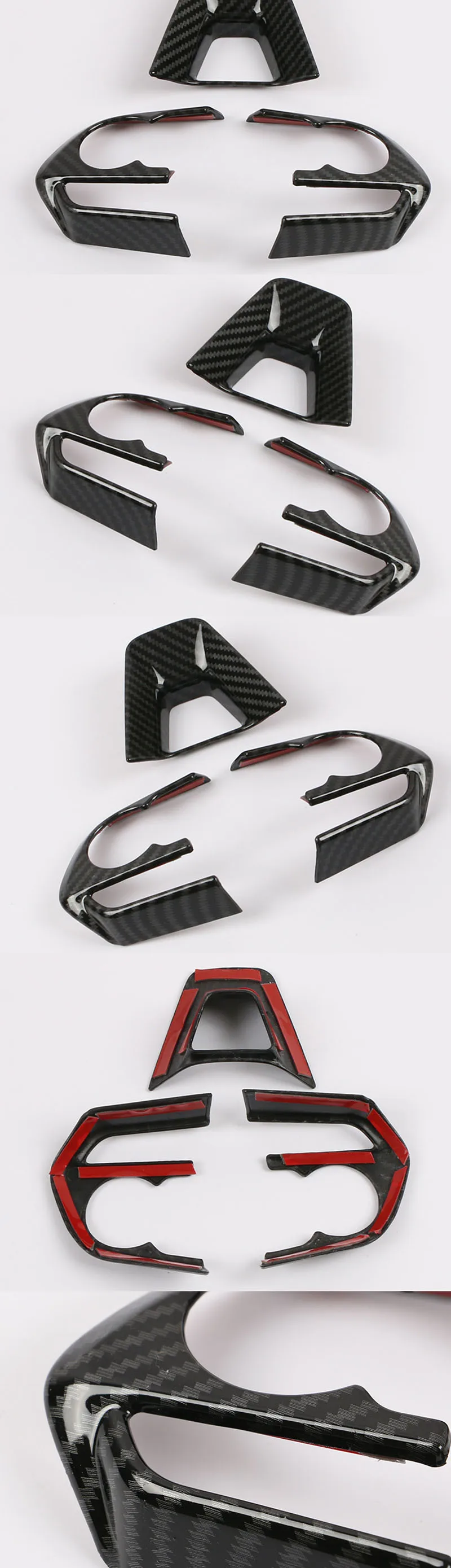 Lsrtw2017 for Toyota Rav4 Car Steering Wheel Trims Decorative Interior Accessories Mouldings Carbon Fiber