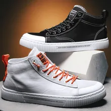 Мужские кроссовки с высоким берцем; дышащая модная Вулканизированная обувь; Повседневная дышащая парусиновая теннисная обувь; Masculino Zapatilla Hombre D7-46