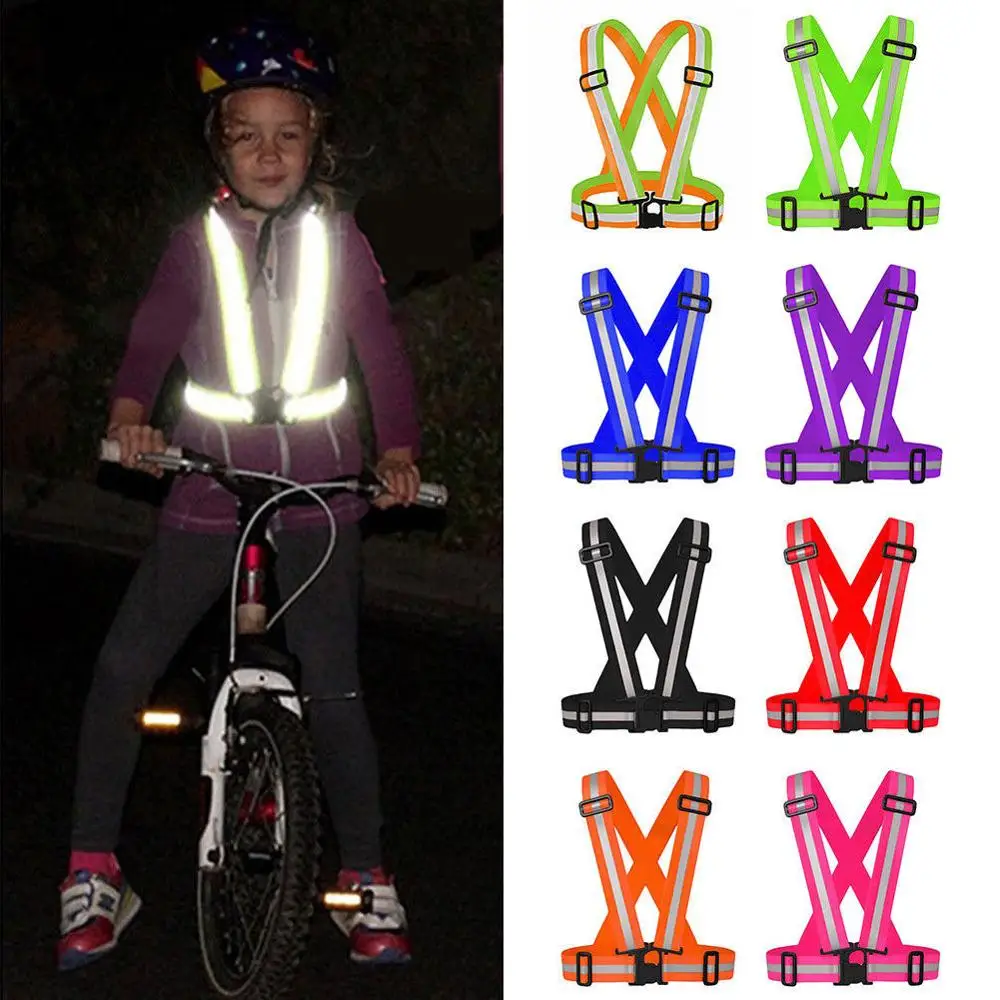 Highlight Reflective Straps Night Work Security Running Cycling Safety Reflective Vest High Visibility Safety Jacket