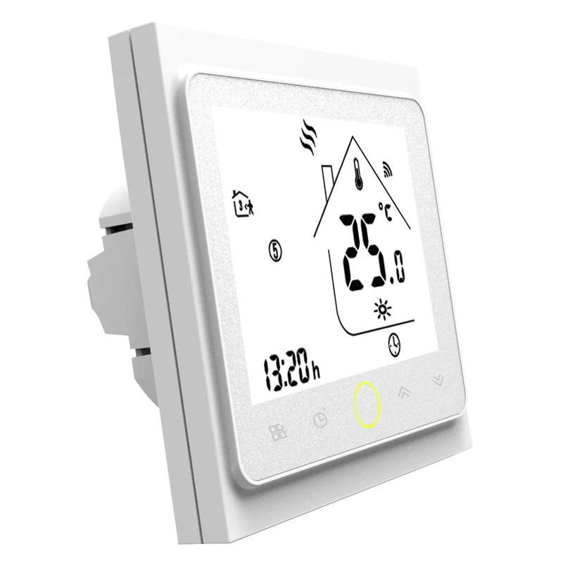 Термостат контроллер температуры ЖК сенсорный экран подсветка теплый пол электрический подогрев пола 16А Еженедельный программируемый - Цвет: White