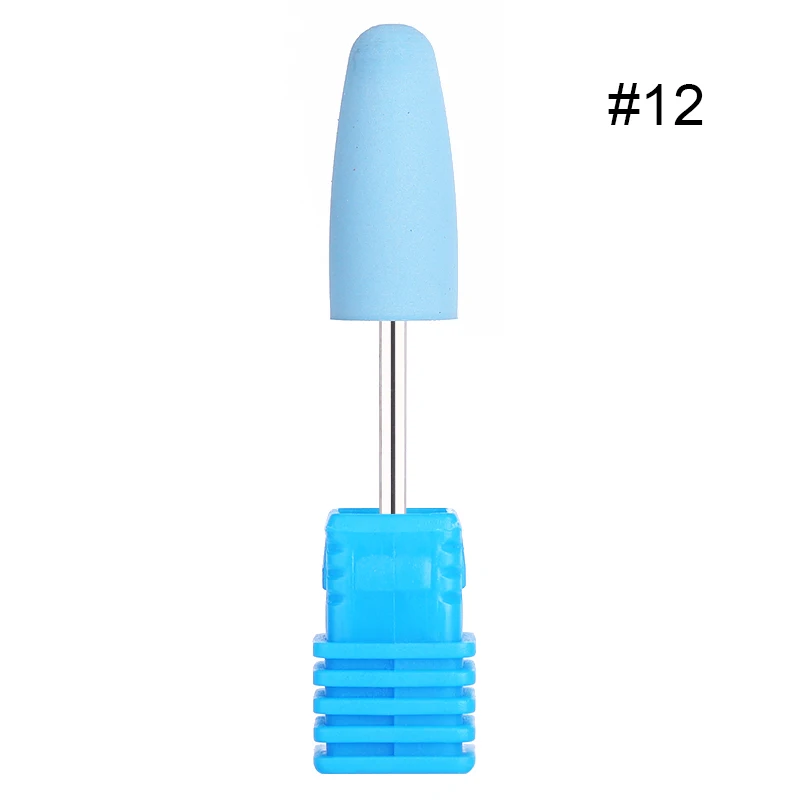 14 Тип резиновая силиконовая керамическая насадка для снятия заусенцев ногтей резак полировка буферные файлы электрическая машина сверло для маникюра - Цвет: 12