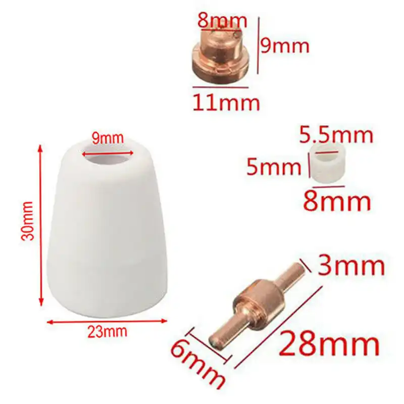 12PCS Plasma Cutting Consumbles Tips Electrodes Cups Guide Ring for CUT40//50//60A