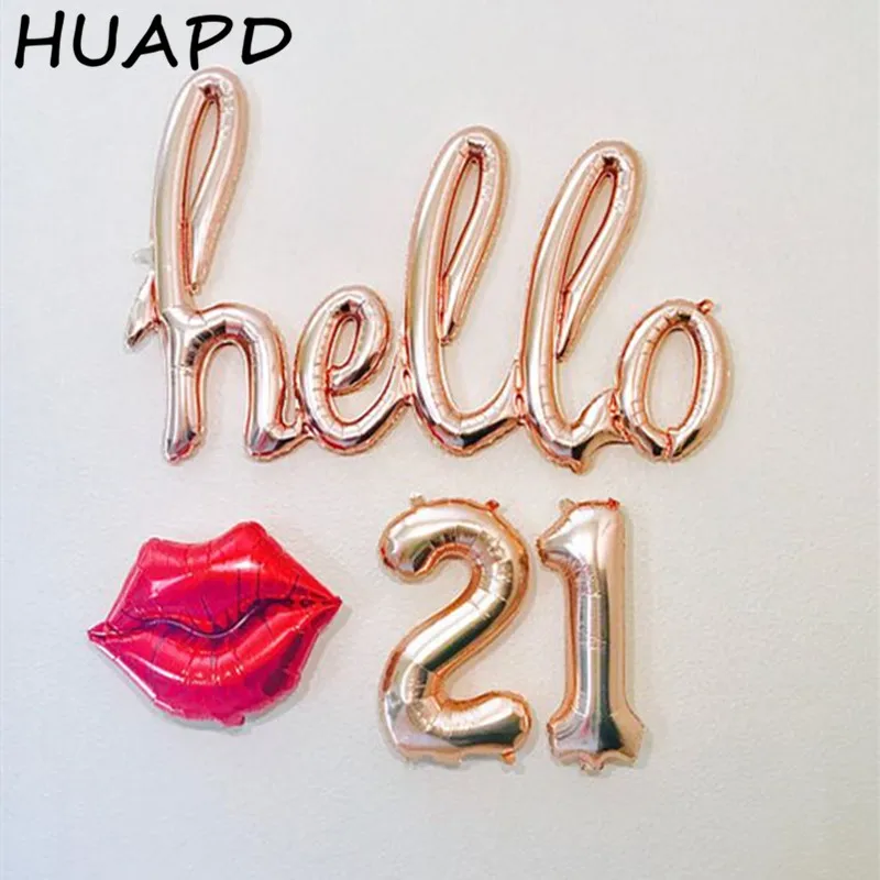 1 комплект розовое золото Hello18 шары 18 дней рождения шар для девушки декорации с