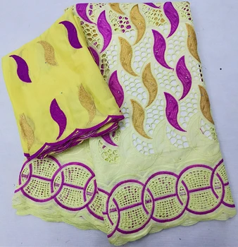 

swiss voile lace african lace fabric 2020 high quality 2+5yards embroidery swiss lace fabric cotton fabric for dress HLQCDKPT11
