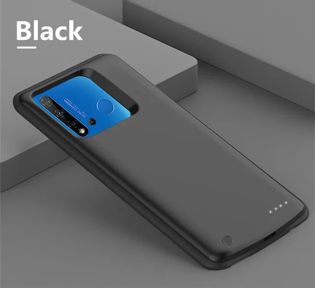 NTSPACE Power Bank Charging Cover Cases For Huawei Nova 5i Portable Power Bank Cases 6500mAh External Battery Power Charger Case - Цвет: Black