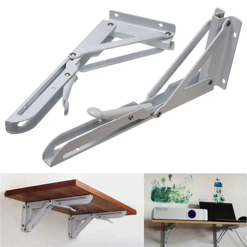 

Triangular Folding Bracket Metal Release Catch Support Bench Table Folding Shelf Bracket Home 2pack