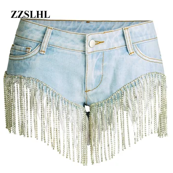 

2020 New Arrival Casual Summer Denim Women Shorts Low Waist Fur-lined Beading Sexy Short Jeans