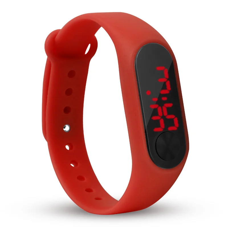 Детские наручные часы, светодиодный цифровой браслет, детские спортивные часы для мальчиков и девочек, электронные часы с датой, Reloj Infantil - Цвет: Красный