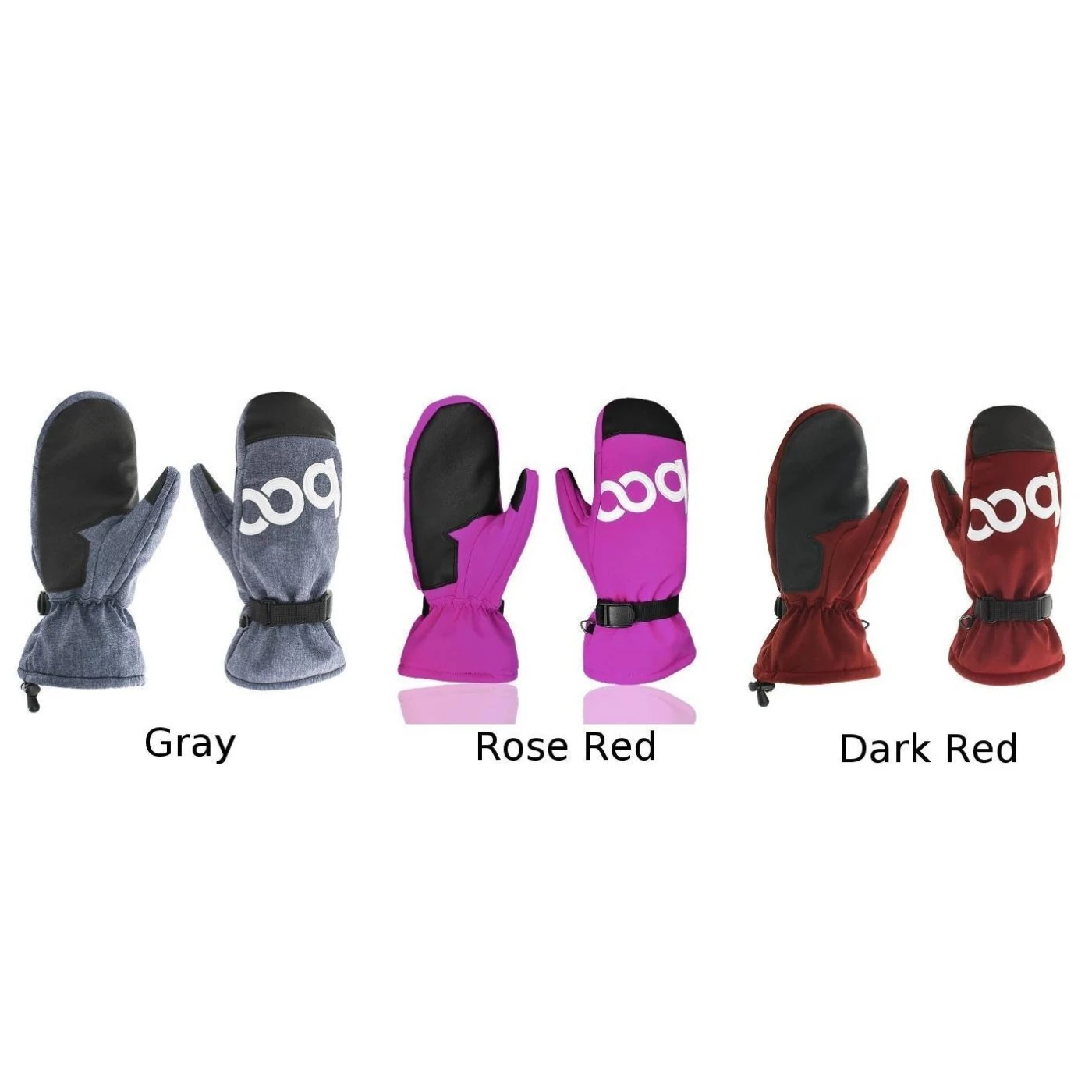 BOODUN Waterproof Unisex Ski Mittens PU Leather Outdoor Sports Camping Hiking Thermal Skiing snowproof Gloves