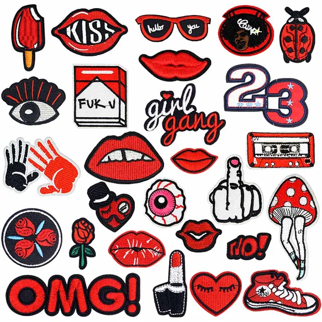 Heart Wing Hand Cartoon Patches Cap Shoe Iron On Embroidered Appliques DIY Apparel Accessories Patch For Clothing Fabric Badges 2