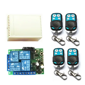 

433MHz AC 85V -250V wireless 4CH radio frequency transmitter remote control switch for RF relay receiver of garage door opener l