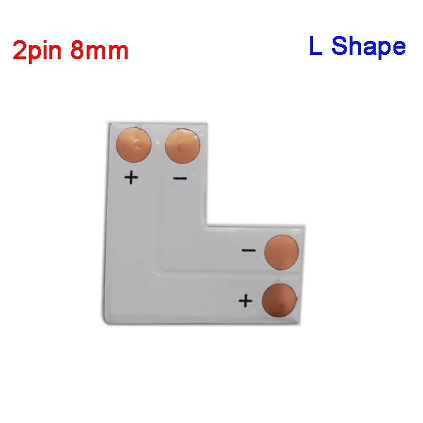 10 шт. 2pin 3pin 4pin 5pin 6pin l-образный светодиодный разъем для подключения угловых углов RGB RGBW RGBWW 2811 2812 5050 светодиодные ленты - Цвет: L   2pin 8mm