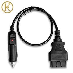 Adaptateur mâle OBD2 à 16 broches, connecteur de qualité, câble d'alimentation OBD2 de 40CM 12V DC 