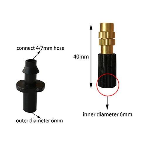 10Pcs Brass Misting Nozzle Garden Greenhouse Irrigation Atomization Sprinkler Patio Cooling System Sprayer - Цвет: B