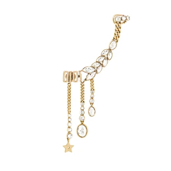 

Fashion Chain Crystal Clip on Earrings Long Women Bohemian Water Drop Tassel Rhinestone Ear Cuff Earcuff Earring Jewelry