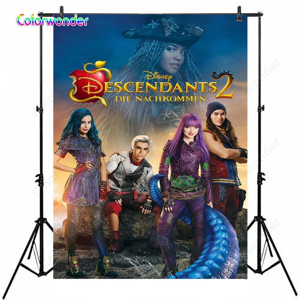 

Photographic Backdrop Descendant 2 Die Nachkommen Photo Background For Adult Kids Birthday Party Decoration Cake Table Banner