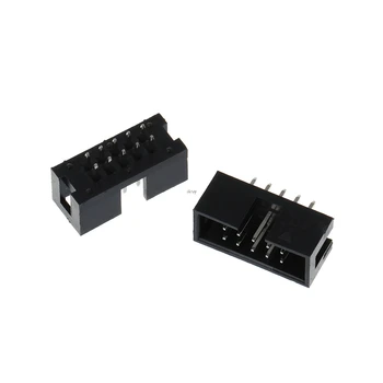 

YAM 10 Pcs DC3 10 Pin 2x5 Pin Double Row 2.54mm Pitch Straight Pin Male IDC Box Header Connector deng