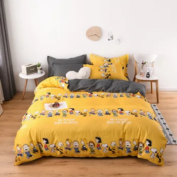 

Beddings Skin-Friendly Cotton 4Pcs/set Bed Sheet Duvet Cover Pillow Case Home Textile Soft Comfortable Fashion