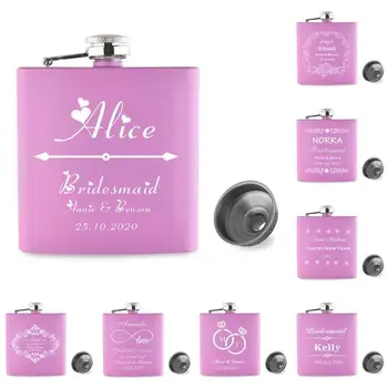 

5 Pieces 6oz HOT Liquor Whisky Alcohol Hip Flasks with Custom FREE with your name/logo/text wedding party gift birthday party