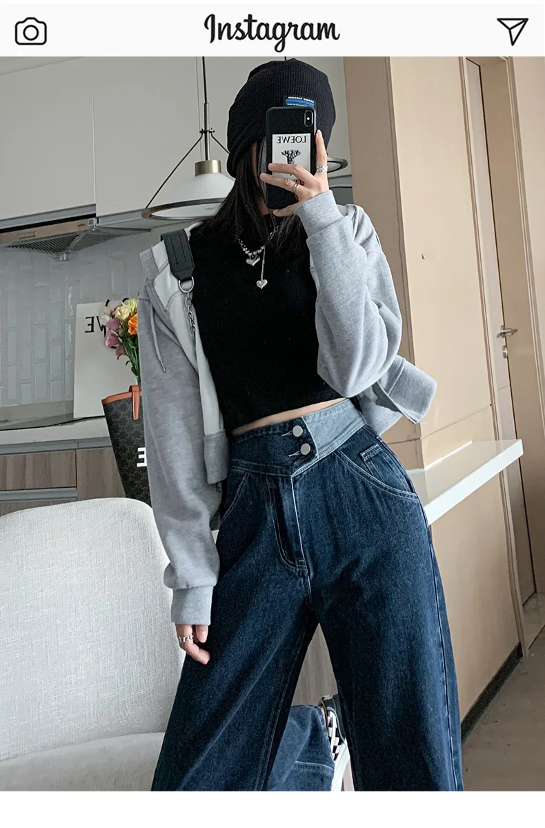 GUUZYUVIZ High Waist Mom Jeans Plus Size Loose Denim Wide Leg Pants Korean Casual Vintage Pantalones Vaqueros Mujer womens clothing