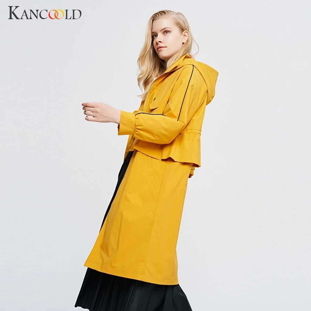 KANCOOLD, модное однотонное длинное пальто с длинным рукавом, куртки, новинка, Осень-зима, Женская длинная куртка, повседневная женская верхняя одежда