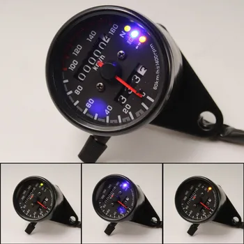 

12V Motorcycle Odometer Speedometer Tachometer Speedo Meter LED For Honda Cafe Racer