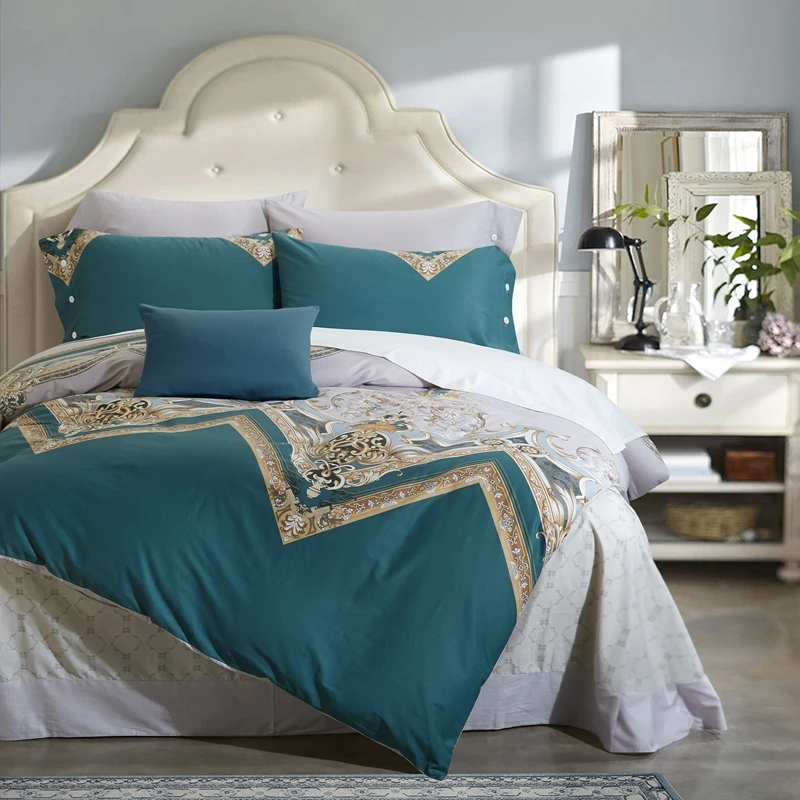 Классический европейский барокко Шаблон Постельных принадлежностей queen King size 100% хлопок печатных пододеяльник простыни наволочки