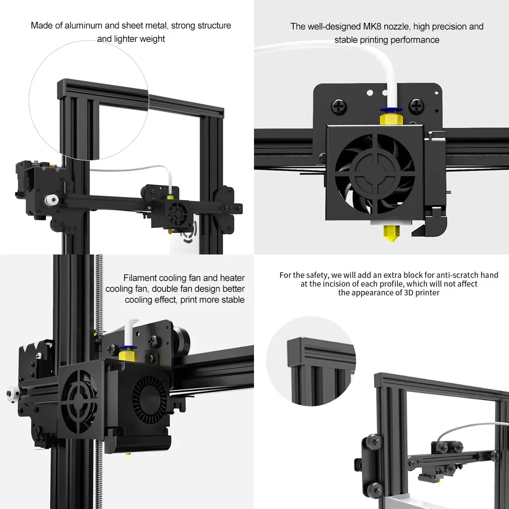 Tronxy Настольный 3D-принтер с высокой насадкой, размер печати 220*220*260 мм с нагревающимся экраном, поддержка tf-карты, интерфейс USB impressora