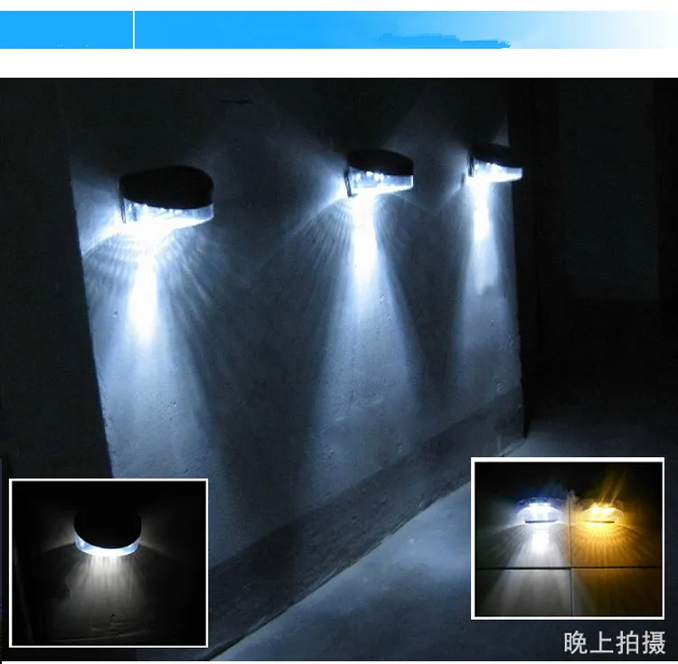 Перекрестная граница для 2LED светильник на солнечной батарее для ограждения настенный светильник наружный водонепроницаемый настенный светильник для двора Внешняя торговля