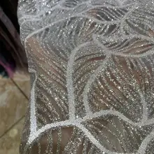 Hh05#5 ярдов/партия Серебряный Блестящий микс белый жемчуг Роскошная клееная сетка, фатин, кружева для распиловки свадебное платье/вечерние