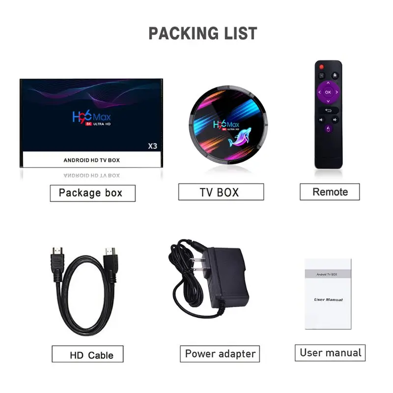 H96 MAX X3 Smart TV Box S905X3 2,4G/5G Wifi BT4.0 Set Top Box für Eine- droid 9,0 H96 MAX X3 Smart TV Box S905X3 2,4G/5G Wifi BT4.0 Set Top Box für Eine- droid 9,0