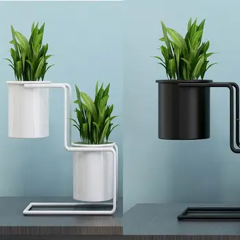 

1PC Balcony Flowerpot Shelf Indoor Iron Art Flower Stand Modern Simple Flower Pot Decor Desktop Plants Bonsai Rack for Home