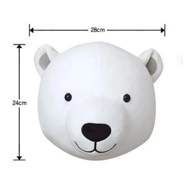 Nursery Animal Head Wall Decoration 3D Plush Stuffed Unicorn Elephant Rabbit Swan Head Wall Mount For Baby Room Hanging Gift Toy