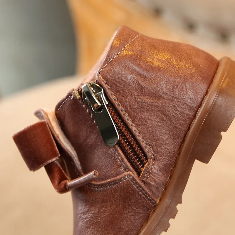 

Korean-style Cute Bow BABY'S Shoes Retro Cotton-padded Shoes 2019 Autumn And Winter New Style CHILDREN'S Shoes Female Baby Toddl