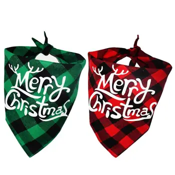 

Plaid Dog Bandana Christmas Classic Buffalo Plaid Pets Scarf Triangle Bibs Kerchief Set Pet Costume Accessories Decoration