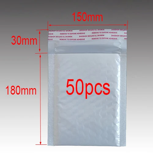 50 штук различных спецификаций белый мешок пенопласт конверт пенопластовая фольга офисный упаковочный конверт влагостойкий вибромешок - Цвет: 15x18cm        50pcs