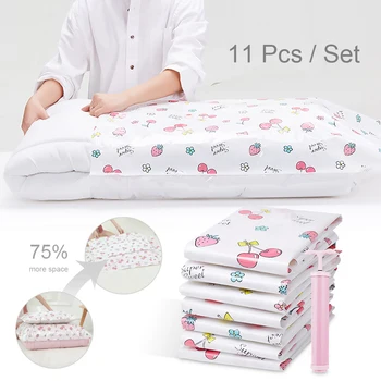 

11pcs/Set Eco-Friendly Quilt Organizer Thickened Travel Large Compressed Reusable With Hand Pump Moisture Proof Vacuum Folding