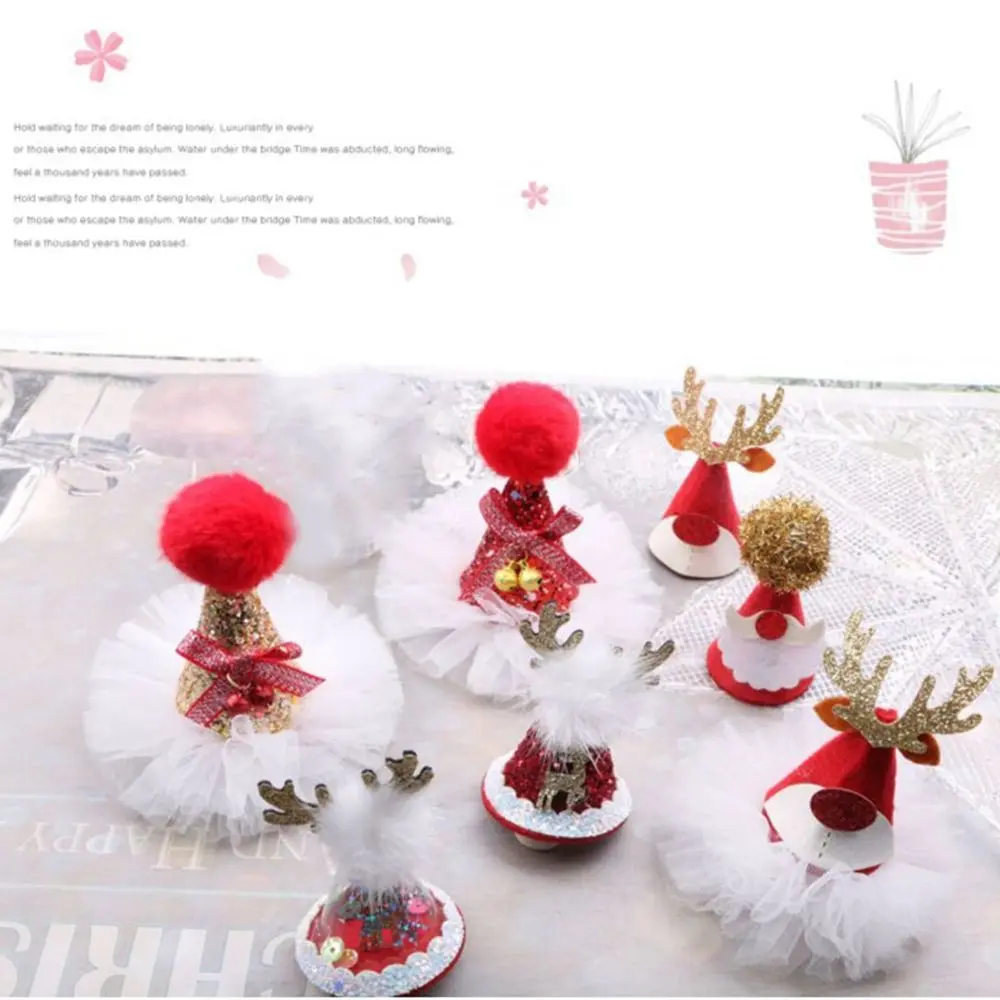 Elk Ears Snowflake Bow Santa Claus Korean Style Headwear Kids Hair Accessories Christmas Hat Hairpin Christmas Hair Clip