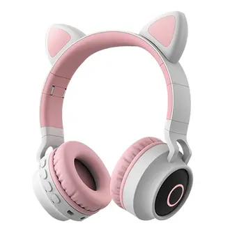 

Cat Ears Headphone LED Bluetooth 5.0 Light-emitting TF Card 3.5mm Headset Cute Earphone Wireless Music Voice Headset