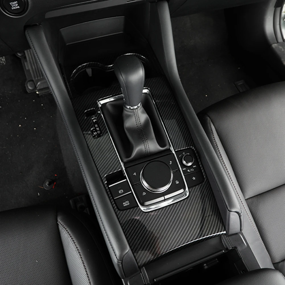 Автомобильные декоративные аксессуары для Mazda 3- углеродное волокно ABS внутренняя консоль панельная Накладка для коробки передач авто товары